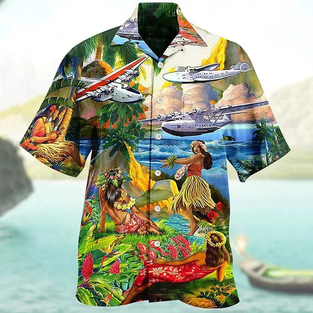 2024 Summer Loose Breathable 3d Print Trendy Cool Fashion Hawaiian Shirts