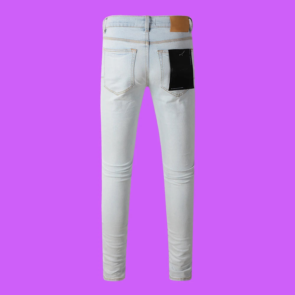 2024 New Purple Roca Jeans Black Tag Straight Hip brand Hop Pants Denim Trousers Streetwear Multi-Pockets High Quality pants