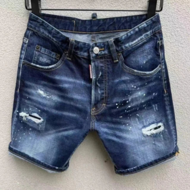 2024 Summer New D2 Jeans Shorts Men's Fashion Slim Fit