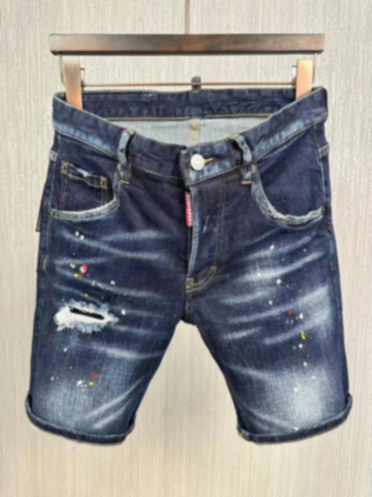 2024 Summer New D2 Jeans Shorts Men's Fashion Slim Fit