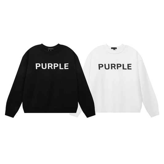 2024 autumn/winter new trendy Purple brand classic letter print loose and versatile round neck hoodie for both men and women