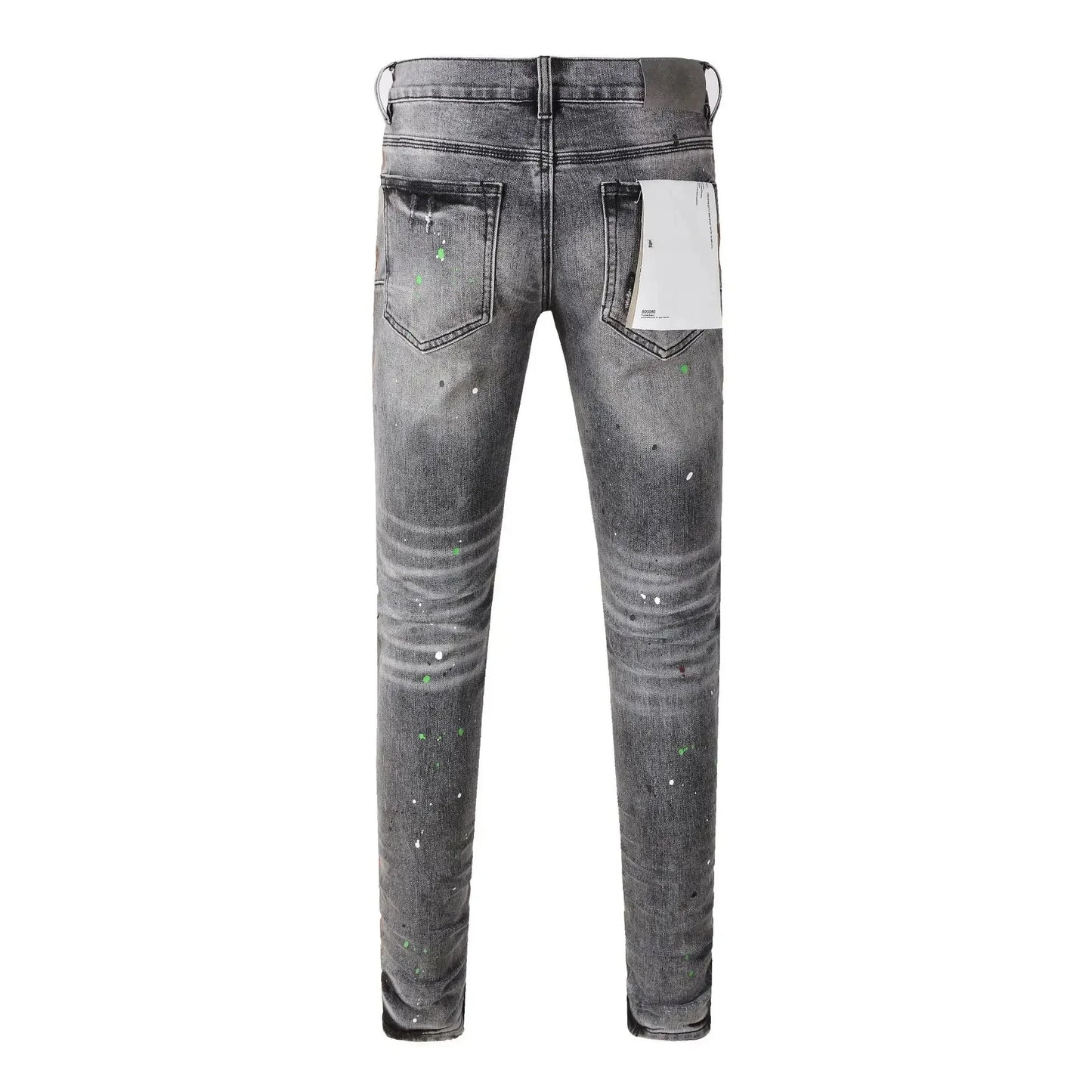 2024ss New Purple ROCA Brand jeans with top street distressed dual tone wash Repair Low Rise Skinny Denim pants