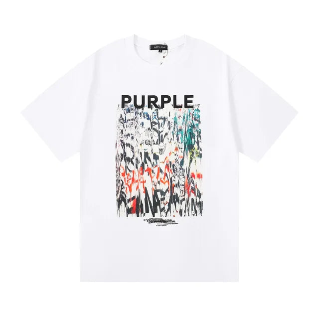 24SS new Purple brand 1:1 summer tide brand color printing men and women casual short-sleeved T-shirt