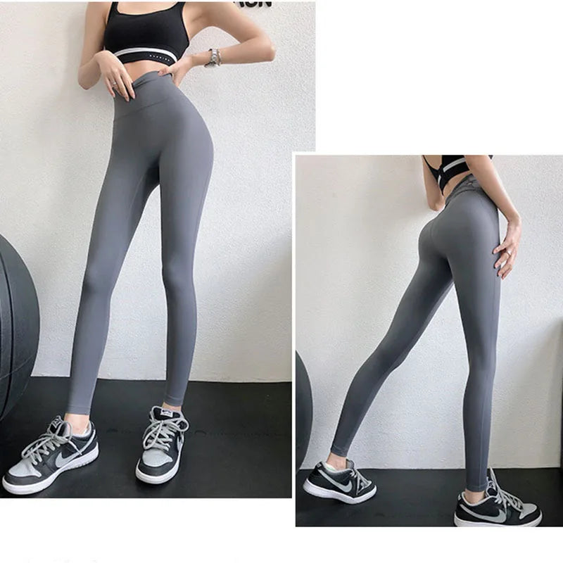 Women Yoga Leggings Cross Back High Waist Yoga Pants Buttery Soft Peach Butt Lifting Gym Tights Workout Sports Capris