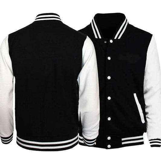 Black White Solid Color Jacket Loose Oversized Clothes Casual Men