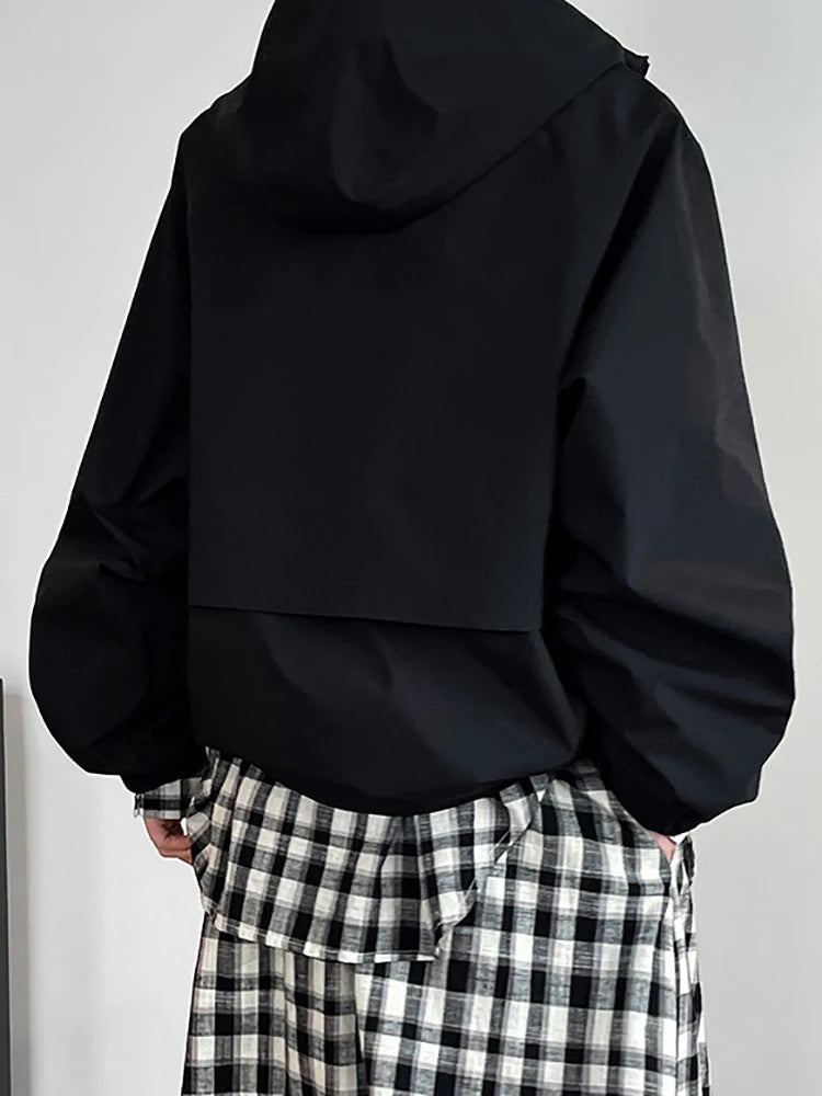 2024 Pocket Big Size Jacket 2024 New Hooded Drawstring Long Sleeve Loose Fit Women Coat Fashion Spring Autumn
