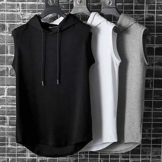 Solid Color 2024 Brand New Men's Tank Tops Vest Sleeveless Tees For Male Hooded Man Vests Tops Hip Hop Men Tank Top T shirt