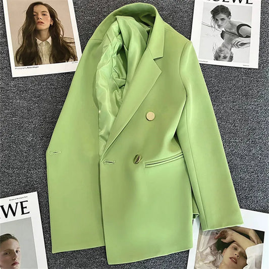 Spring Autumn Solid Color Suit Elegant Korean Casual Women's Jacket New Fashion Luxury Female Coats Splice Office lady Clothes