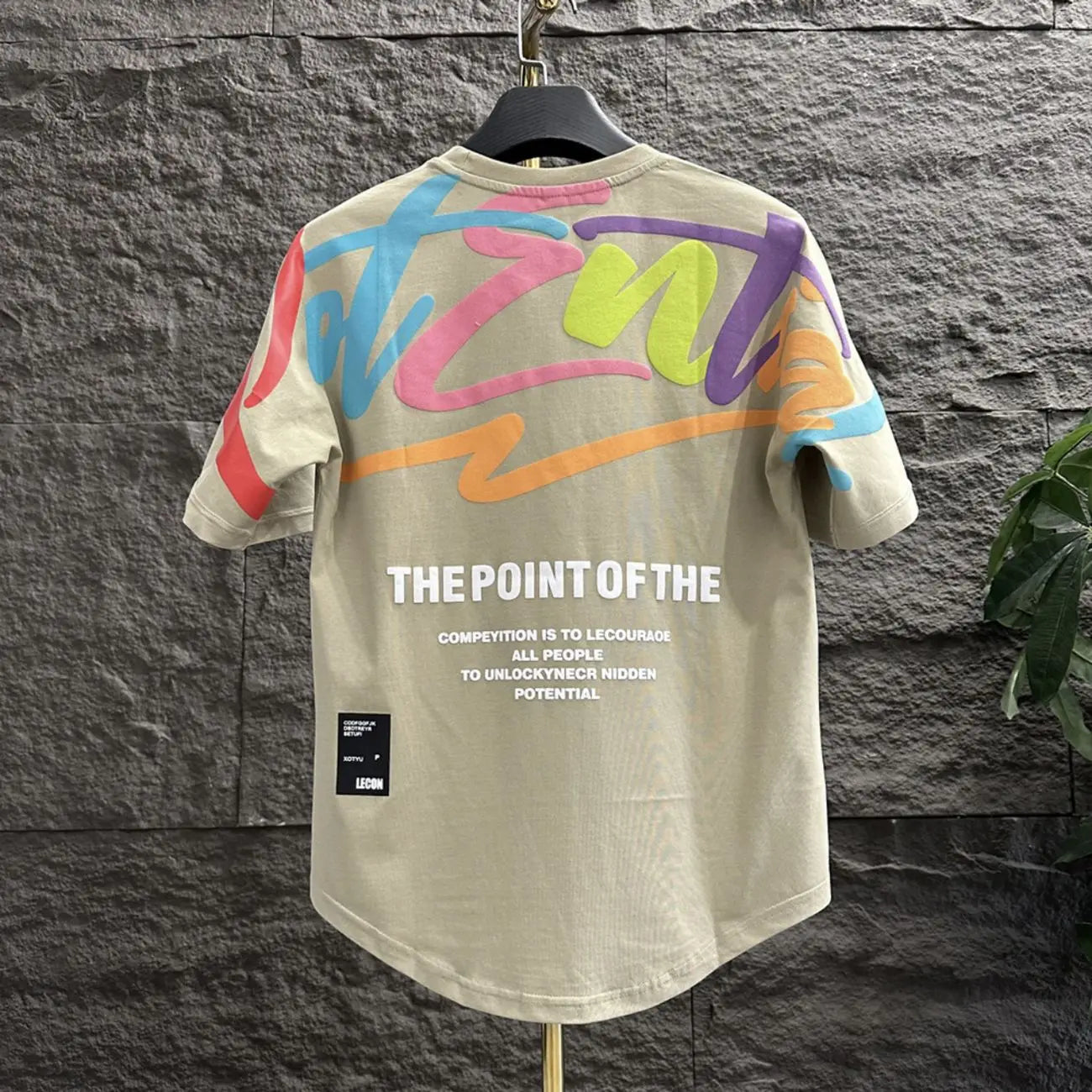 2024 Tops Print Male Tees Shirts Heather Men's T-shirt Alphabet Watercolor