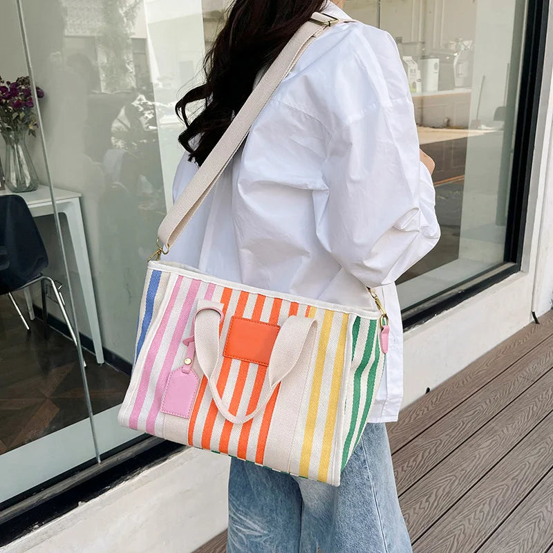 2024 Women's Luxury Design Tote Bag New Canvas Shopping Bag Large Capacity